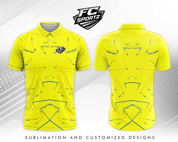 FC SPORTZ Jersey 0141 – Yellow Cricket Jersey with Custom Team Identity Design